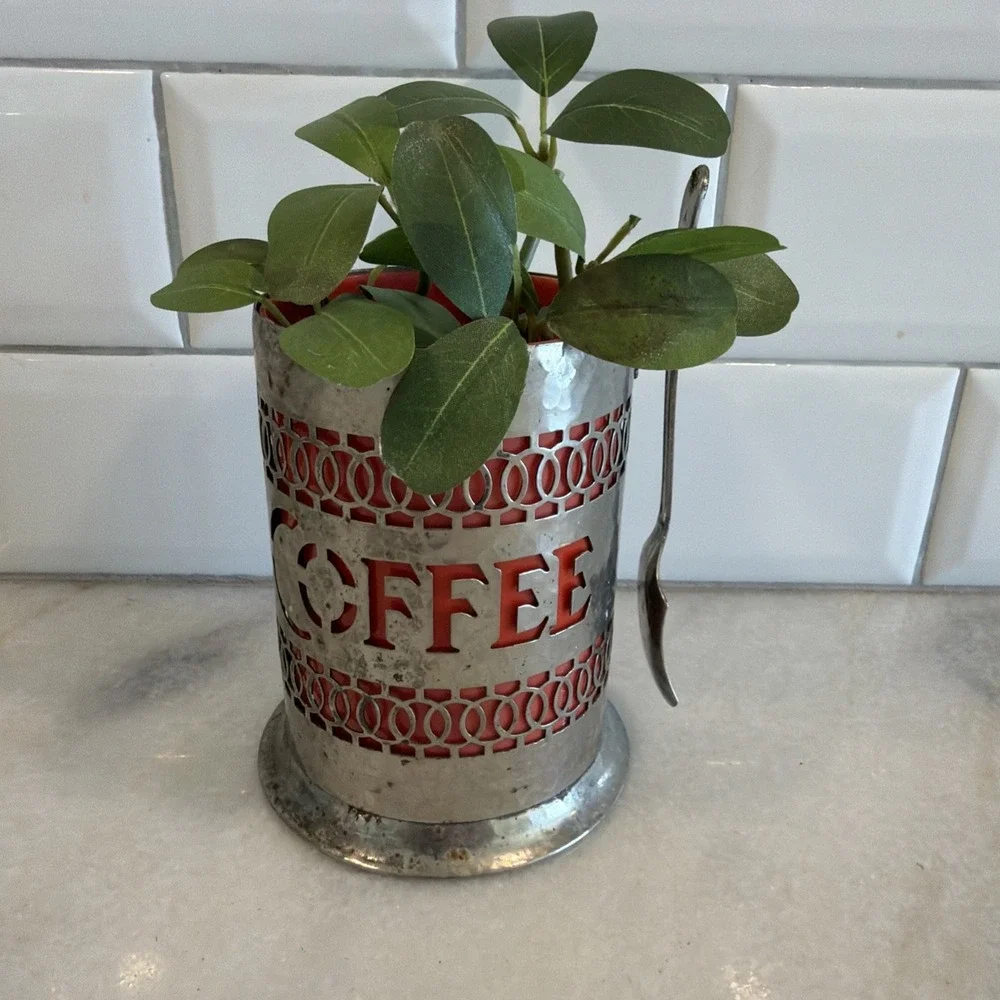 Coffee Container‎ with Side Spoon Made In England Perfect Planter No Lid ES004